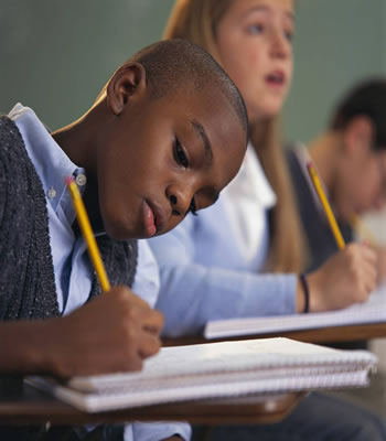 Student studying for the SSAT exam