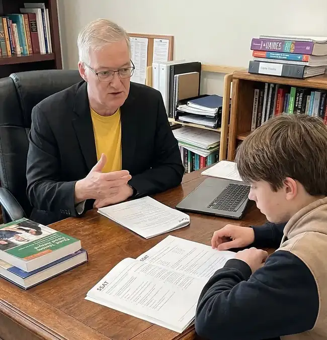 Student preparing for the SSAT